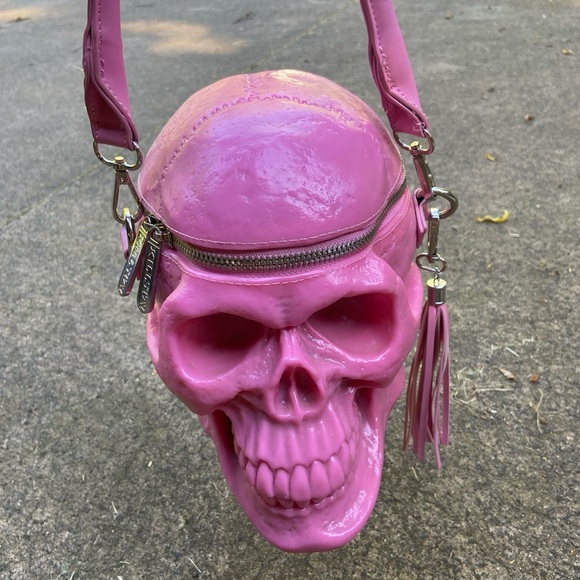Killstar Handbags - Killstar pink skull purse